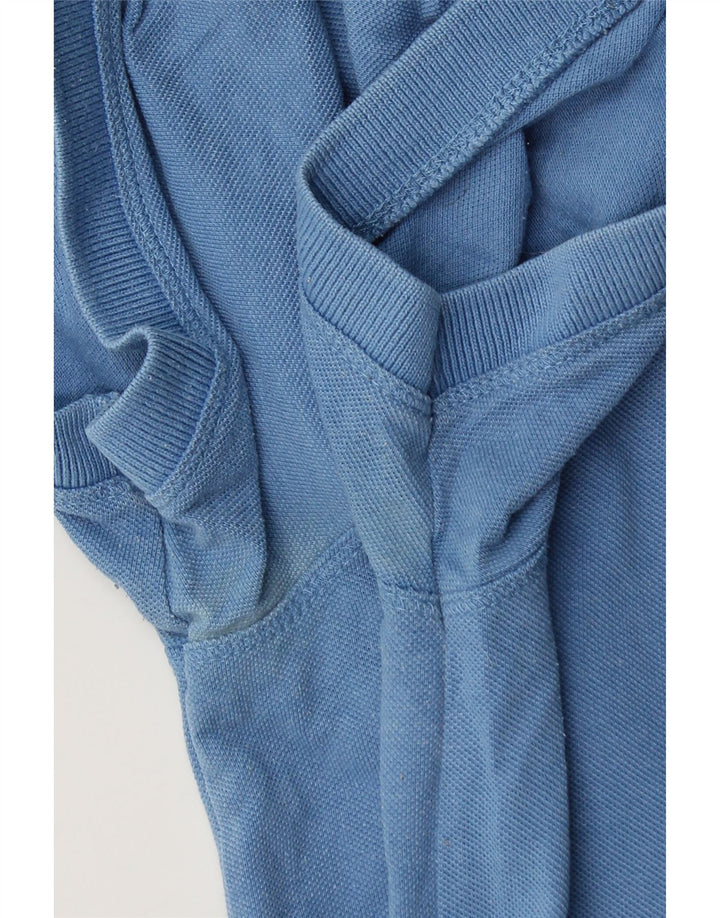 ALL SAINTS Herren-Poloshirt, klein, blaue Baumwolle