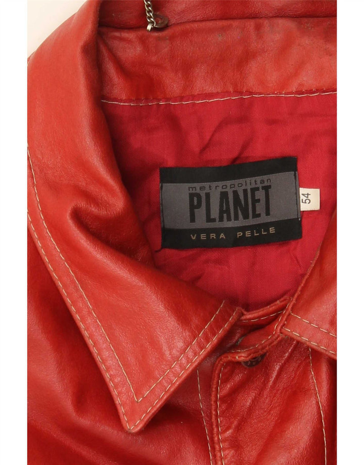 Planet Herren Lederjacke IT 54 2XL Rot