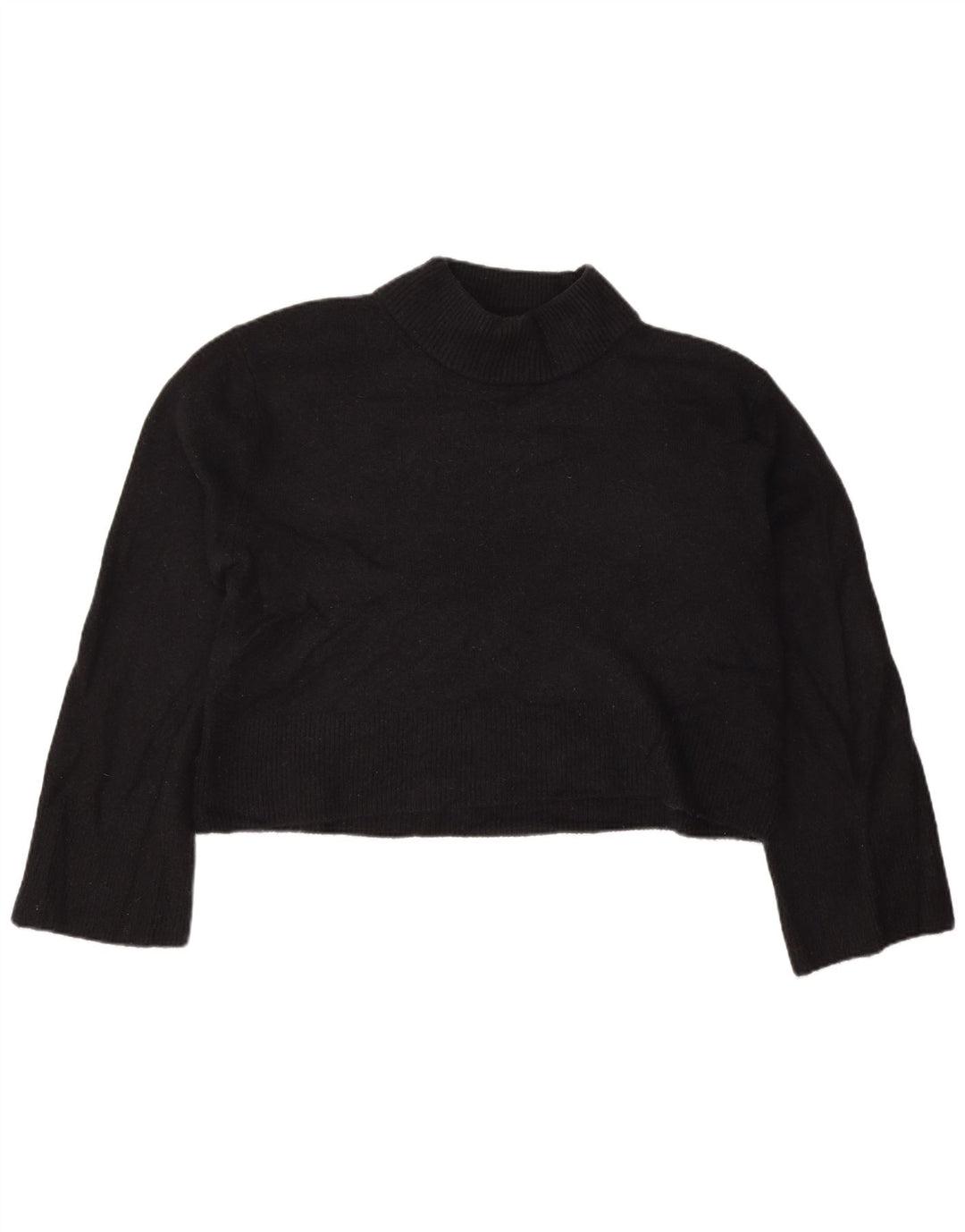 J. CREW Damen-Pullover, übergroß, kurz geschnitten, Rollkragenpullover, Gr. 10, Schwarz