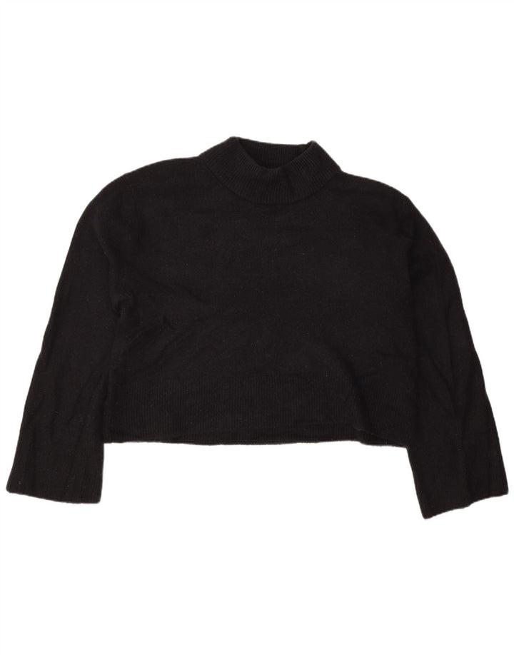 J. CREW Damen-Pullover, übergroß, kurz geschnitten, Rollkragenpullover, Gr. 10, Schwarz