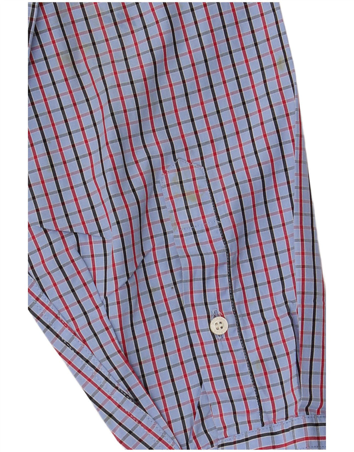 ELLESSE Herrenhemd aus mittelblauer Karo-Baumwolle