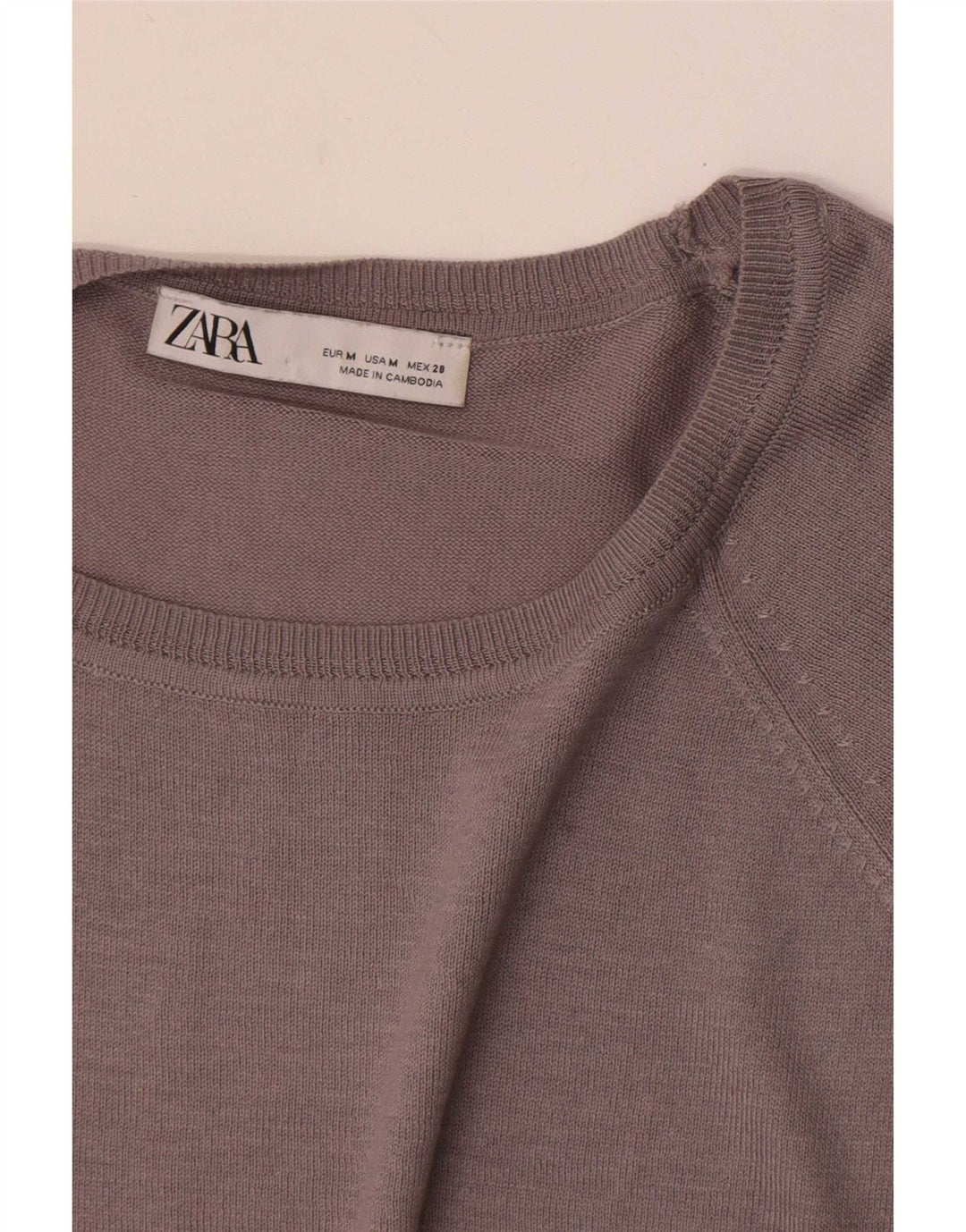 Zara Damen-Pullover mit U-Boot-Ausschnitt, Gr. 14, Mittelgrau