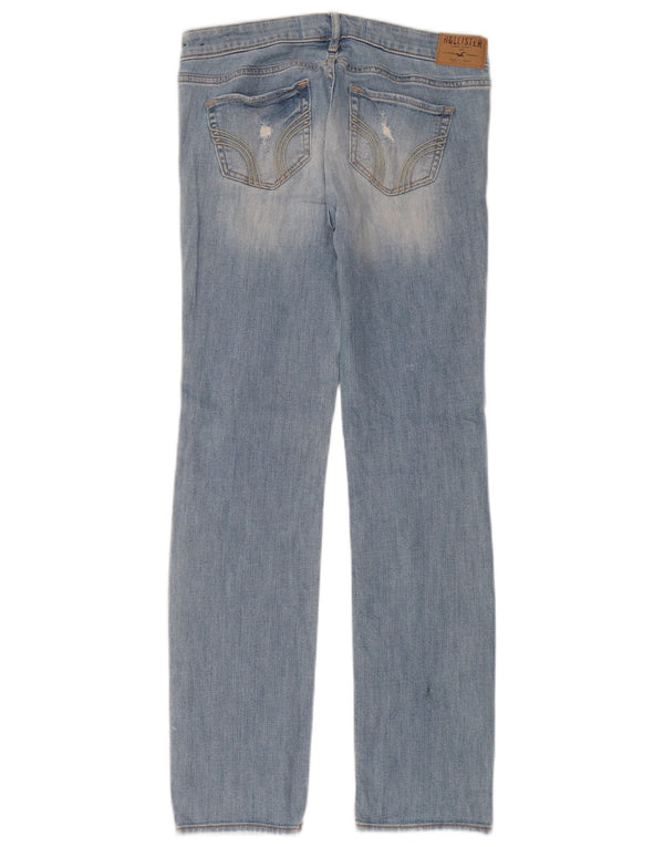 Hollister Damen Distressed Straight Jeans US 5 Small W27 L31 Blaue Baumwolle
