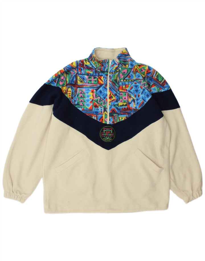 MONTGOMERY Herren-Fleecepullover mit Reißverschluss am Hals, groß, mehrfarbig, Farbblock
