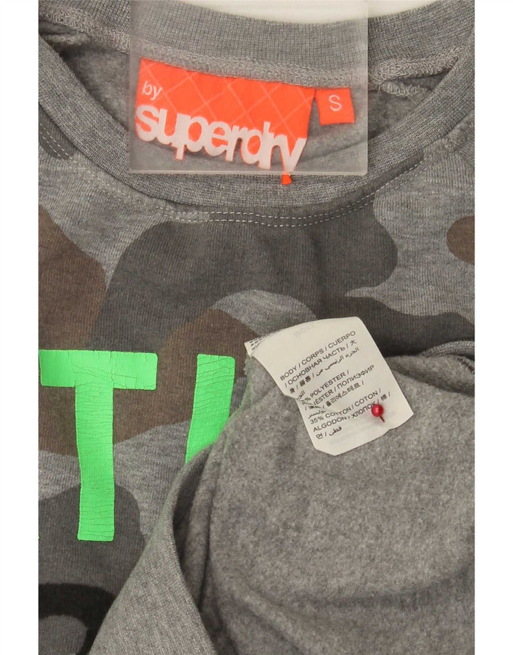 Superdry Herren Grafik-Sweatshirt mit normaler Passform, Größe S, Grau, Tarnung