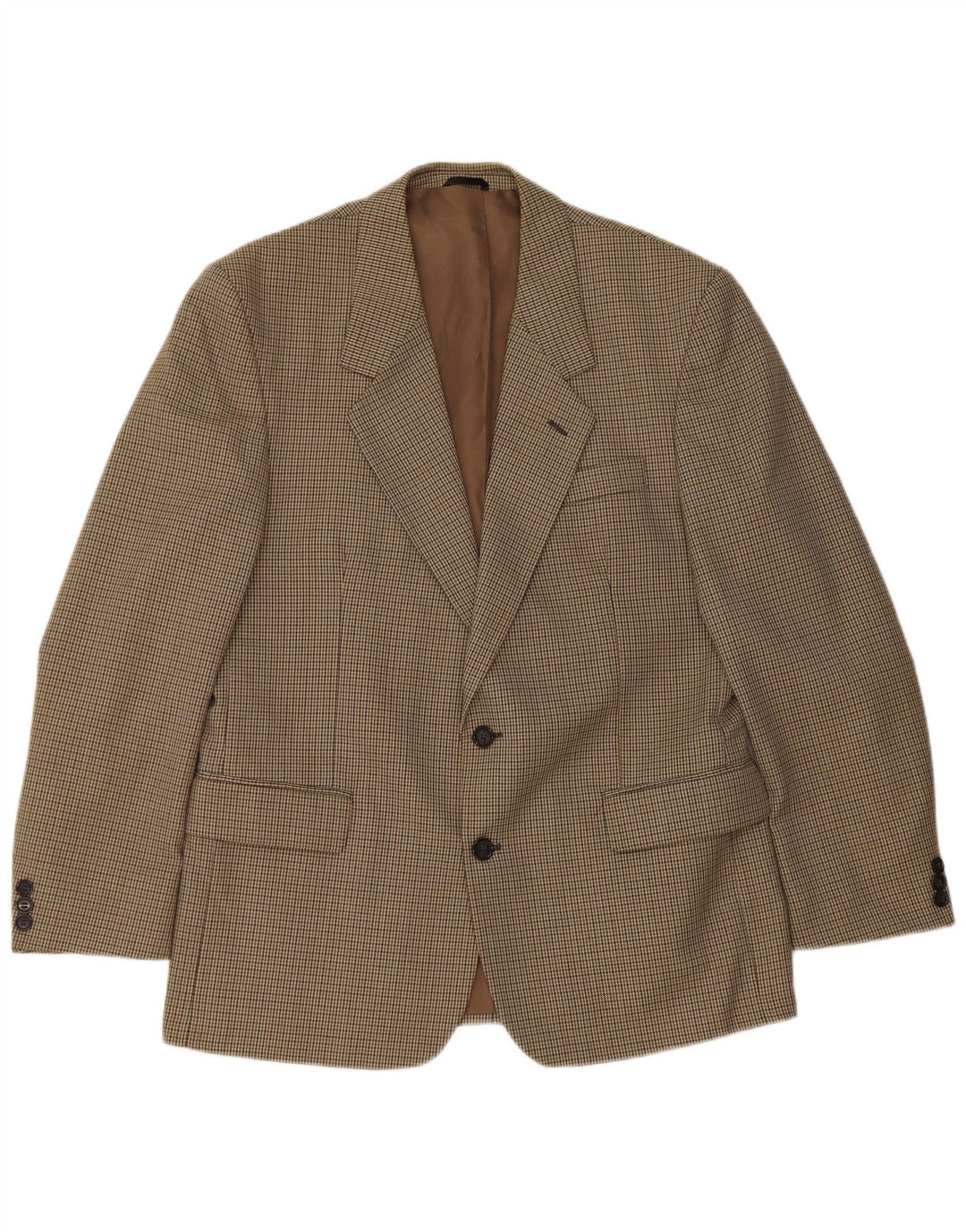 Bersani Herren-Blazer mit 2 Knöpfen, Gr. 40, Braun, Polyester mit Hahnentrittmuster