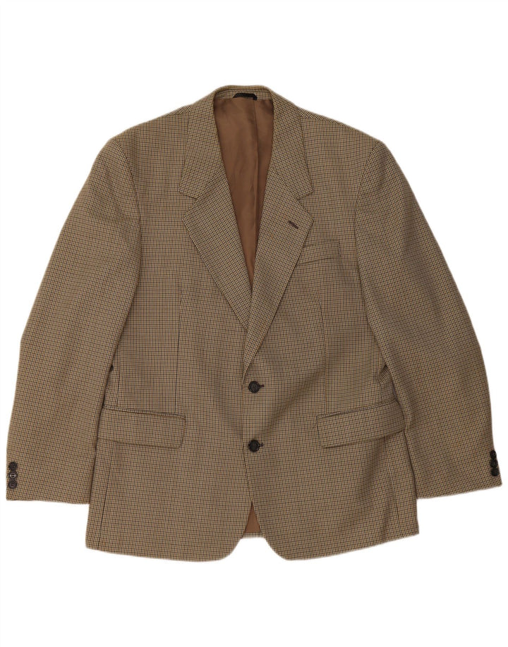 Bersani Herren-Blazer mit 2 Knöpfen, Gr. 40, Braun, Polyester mit Hahnentrittmuster