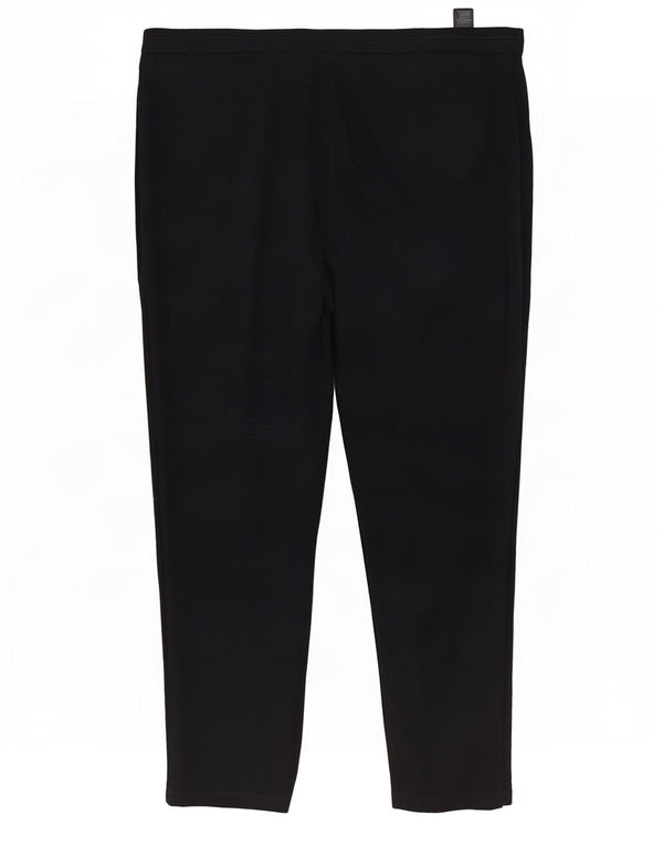 Marks & Spencer Damen Slim Freizeithose UK 20 2XL W40 L27 Schwarze Viskose