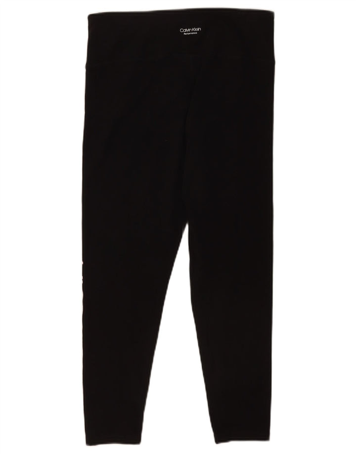 Calvin Klein Damen-Leggings aus mittlerer schwarzer Baumwolle