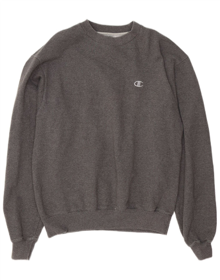 Champion Herren-Sweatshirt-Pullover aus mittelgrauer Baumwolle