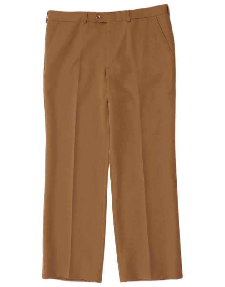 Vintage Herren gerade Anzughose W36 L30 Beige