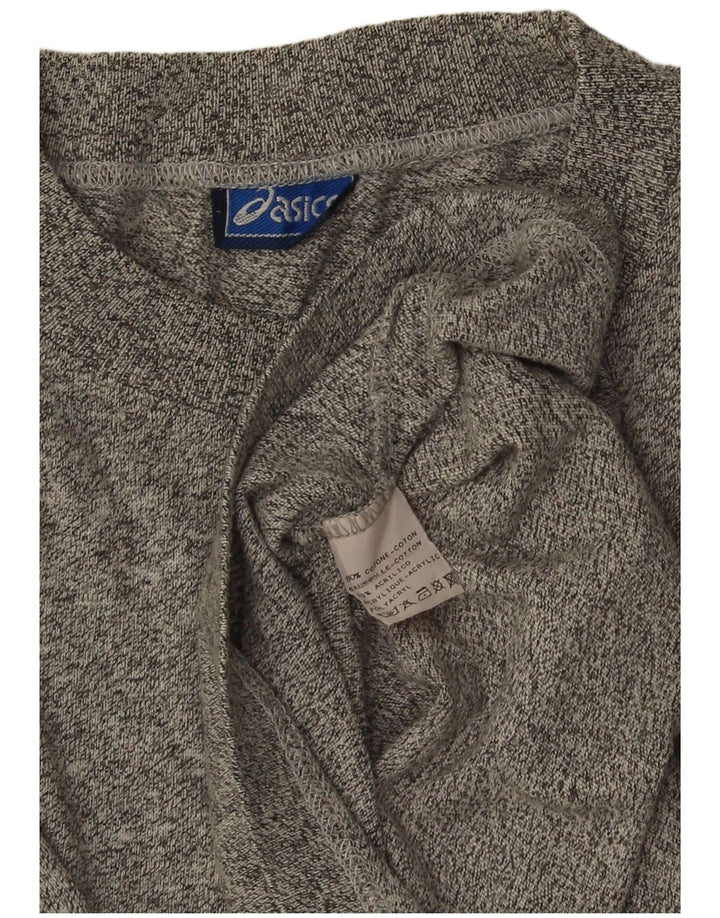 Asics Herren-T-Shirt mit Grafik, groß, grau meliert, Baumwolle