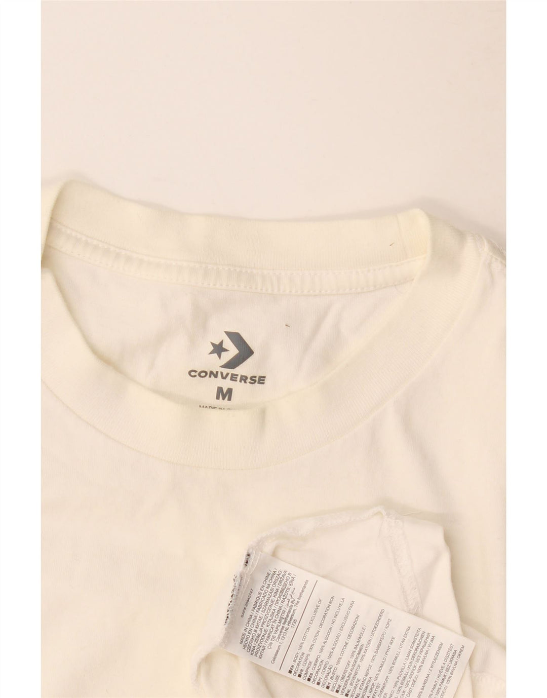 Converse Herren Grafik-Oberteil, langärmelig, mittelweiße Baumwolle