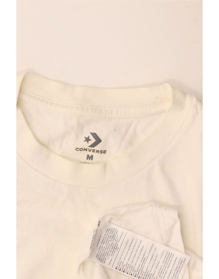 Converse Herren Grafik-Oberteil, langärmelig, mittelweiße Baumwolle