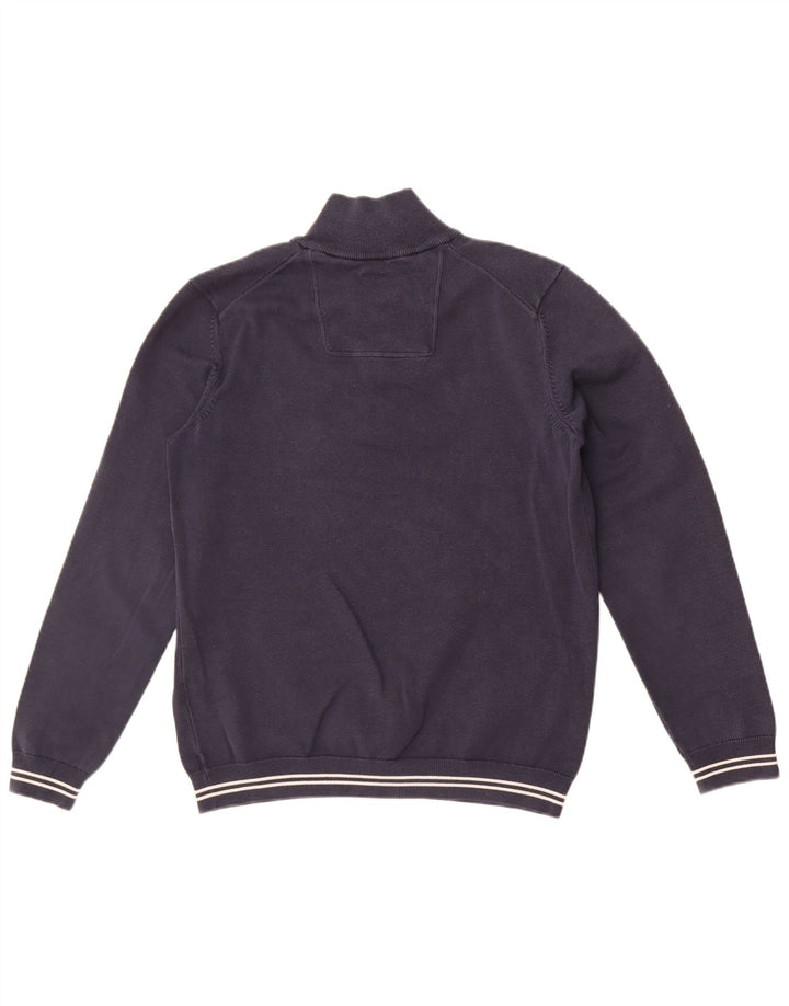 Hugo Boss Herren-Sweatshirt mit Reißverschluss am Hals, mittlere marineblaue Baumwolle