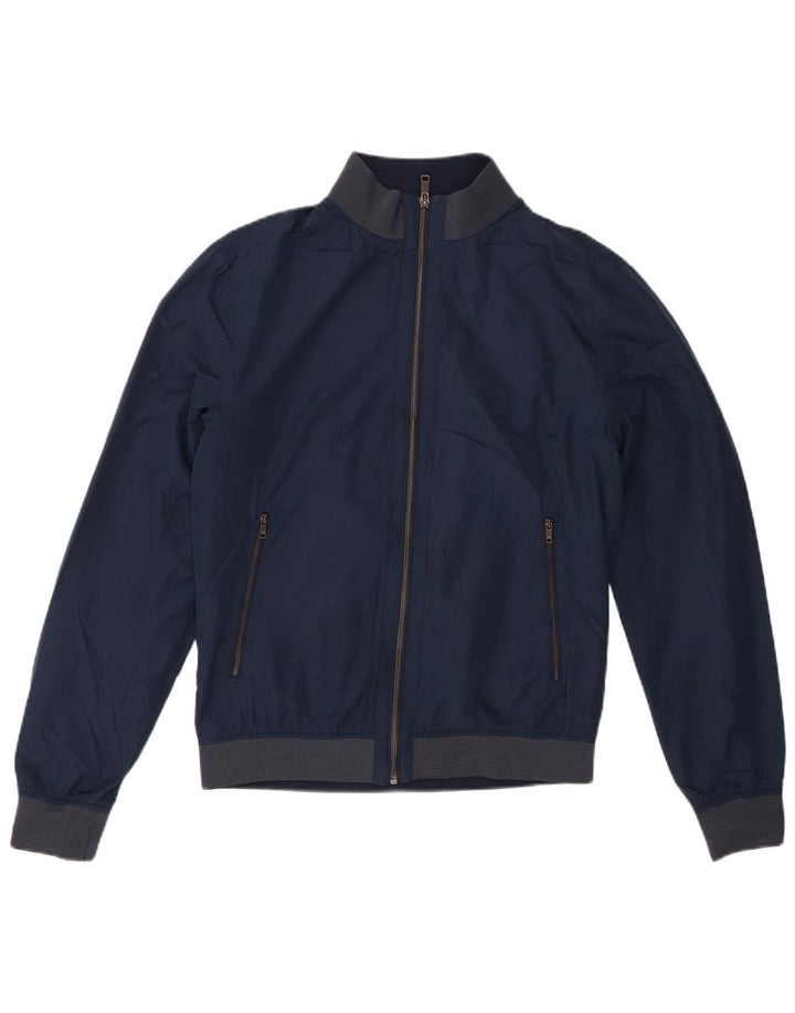 Zara Herren Bomberjacke UK 38 Medium Marineblau Polyester