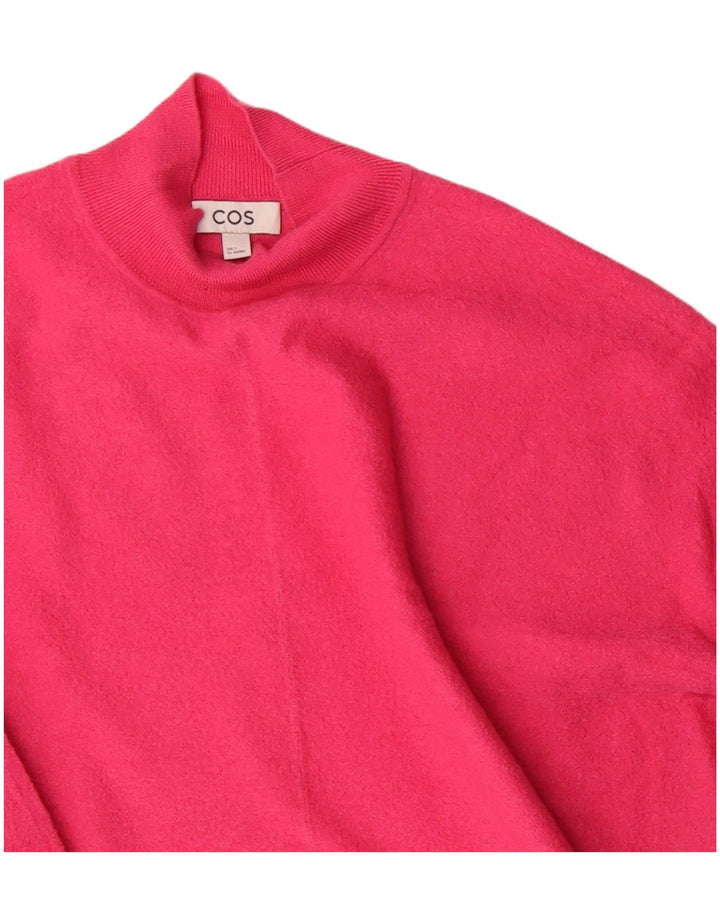 Cos Womens Crop Oversized Rollkragenpullover Pullover UK 10 Small Rosa Wolle