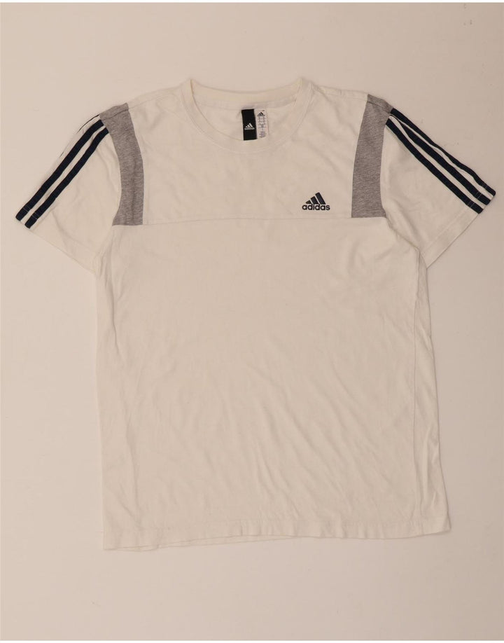 Adidas Herren T-Shirt Top Mittelweiß Colourblock Baumwolle