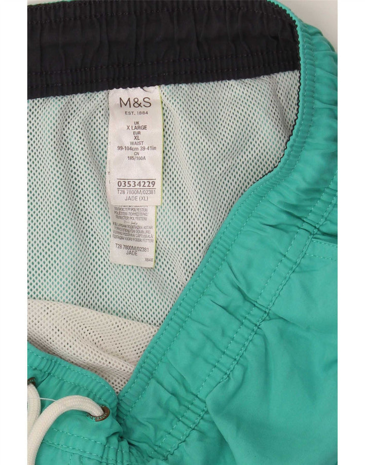 Marks & Spencer Herren Badeshorts XL Grün Polyester
