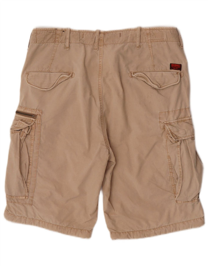 Superdry Herren Cargoshorts W34 Large Beige Baumwolle