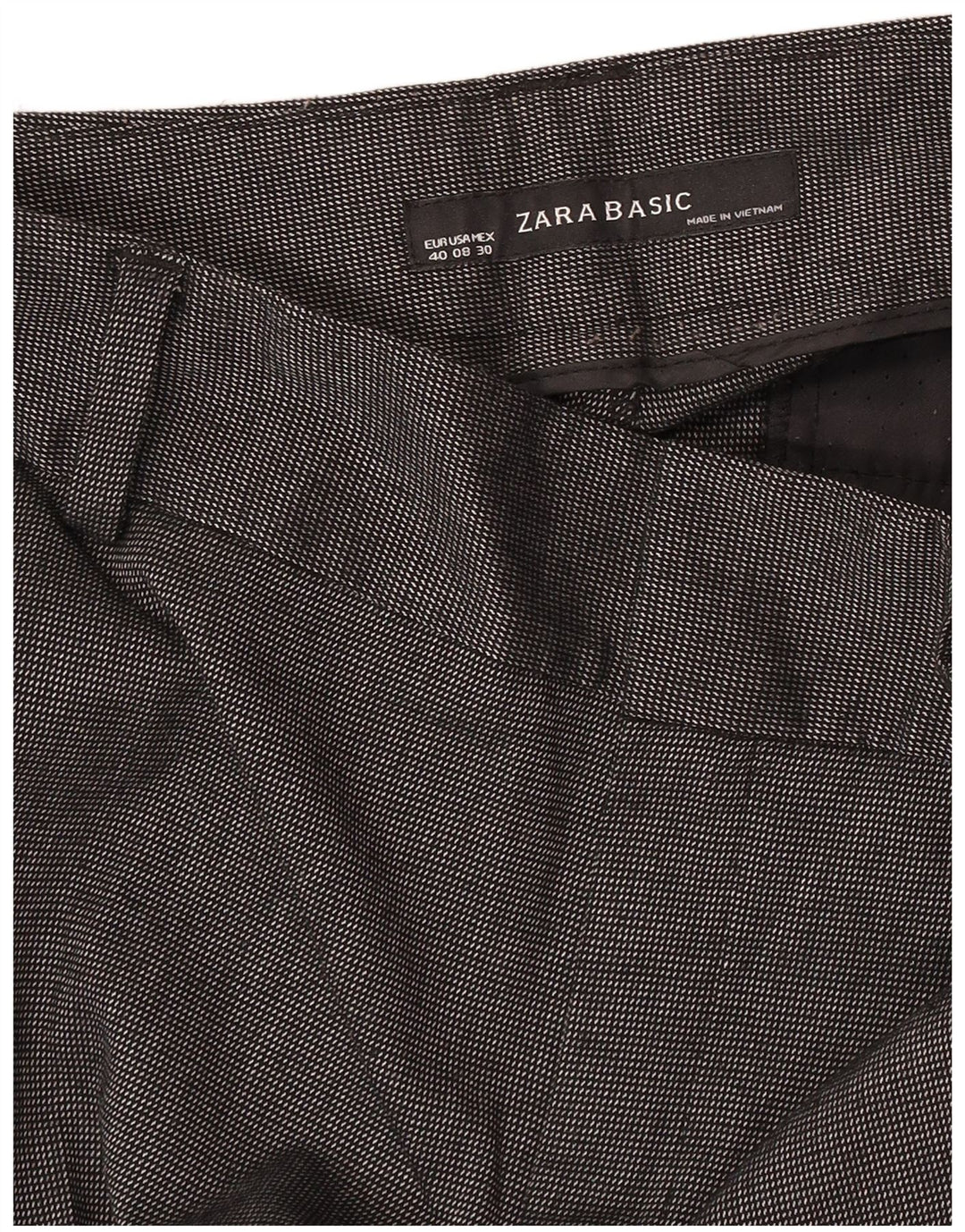 Zara Damen Bootcut Chino Hose EU 40 Medium W30 L32 Grau gepunktet