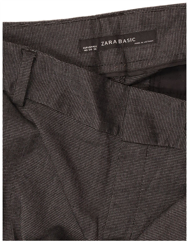 Zara Damen Bootcut Chino Hose EU 40 Medium W30 L32 Grau gepunktet