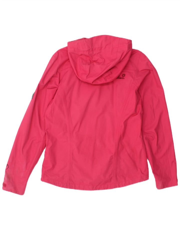 JACK WOLFSKIN Damen Regenjacke mit Kapuze UK 10 Small Rosa Polyamid
