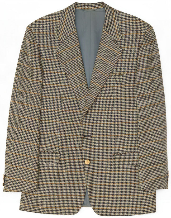 Burberrys Herren-Blazer mit 1 Knopf, IT 50, große blaue Hahnentritt-Wolle