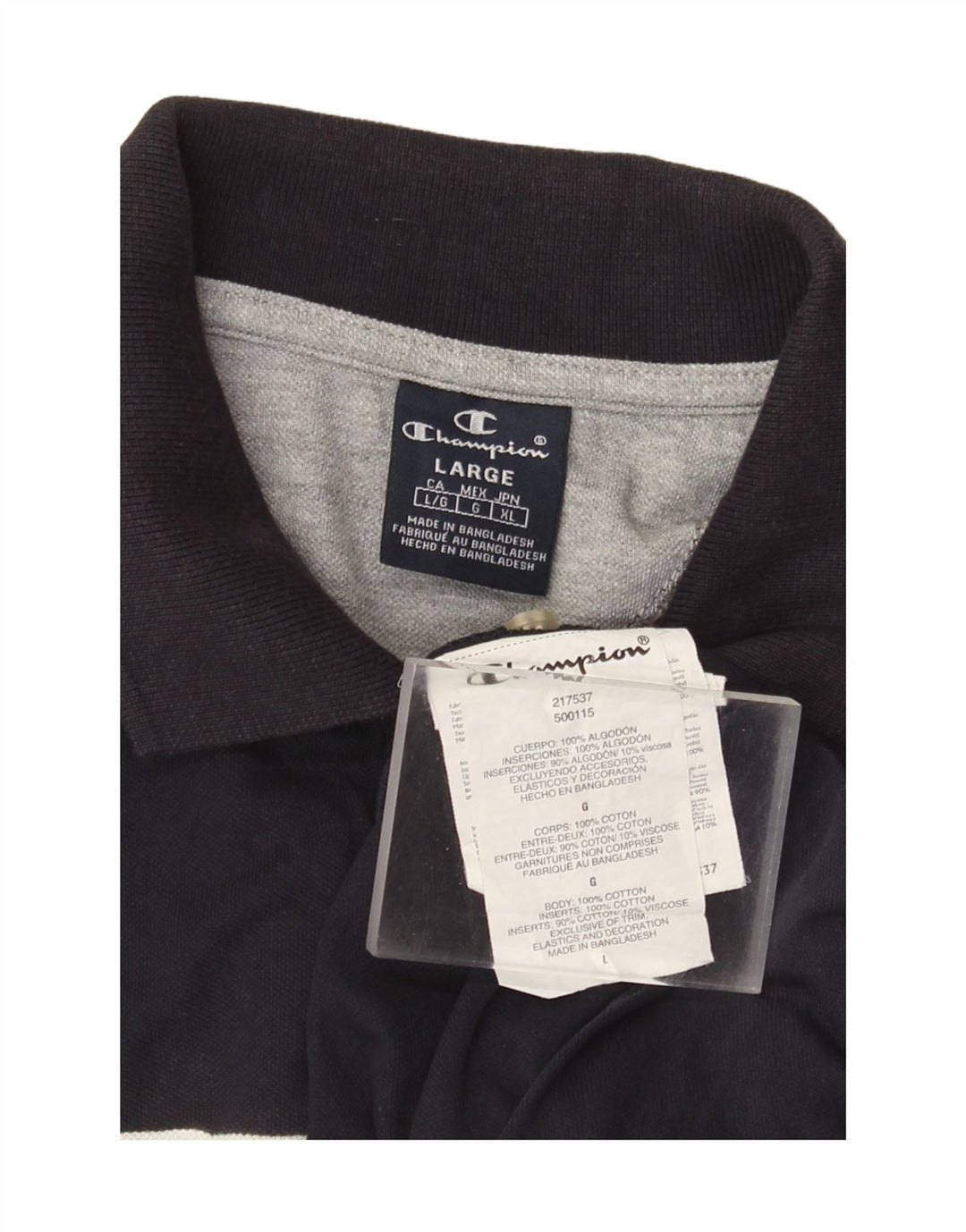 Champion Herren-Poloshirt, groß, marineblau, gestreift, Baumwolle