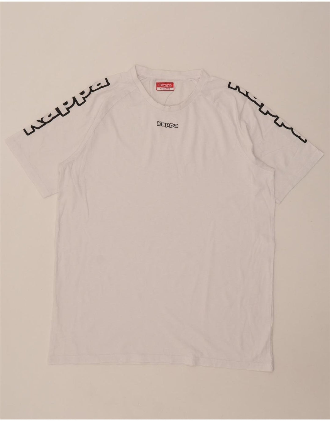 Kappa Herren Grafik T-Shirt Top 2XL Weiß