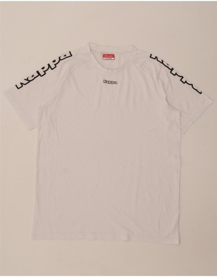 Kappa Herren Grafik T-Shirt Top 2XL Weiß
