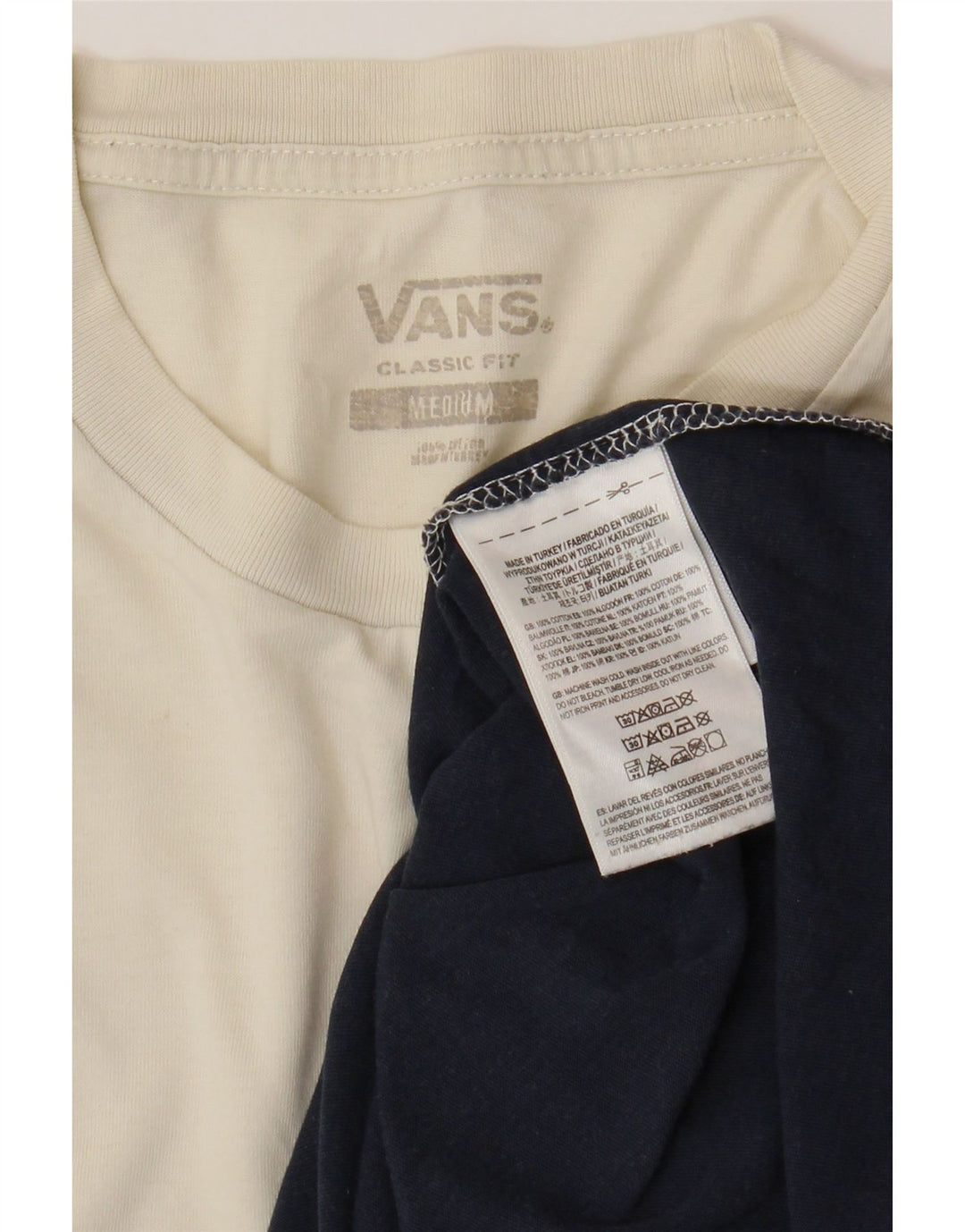 VANS Herren-T-Shirt mit klassischer Passform, Mittelweiß, Farbblock