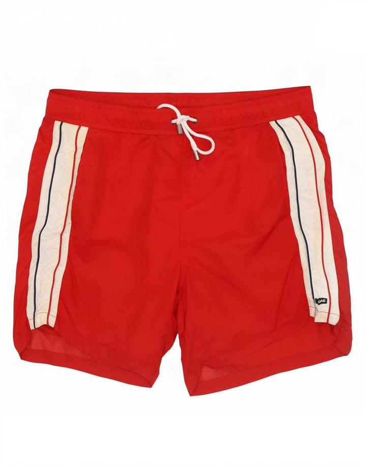 Gas Herren-Badeshorts aus mittelrotem Colourblock-Polyamid