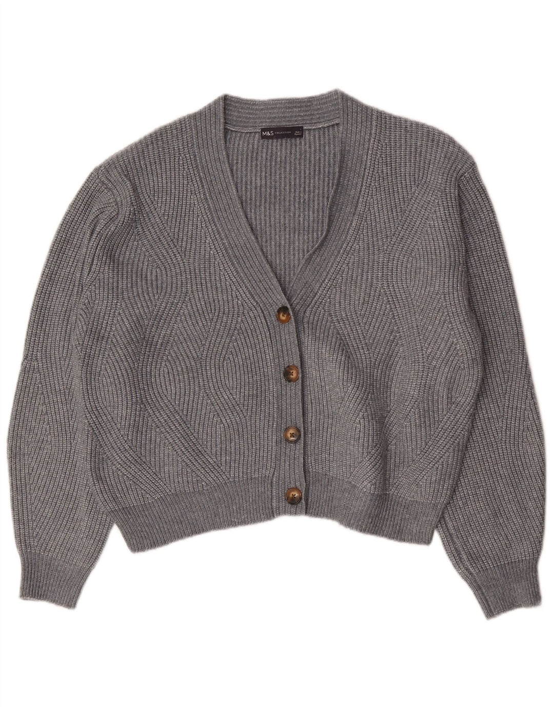 Marks & Spencer Damen-Strickjacke in Übergröße, Gr. 40, Größe L, Grau