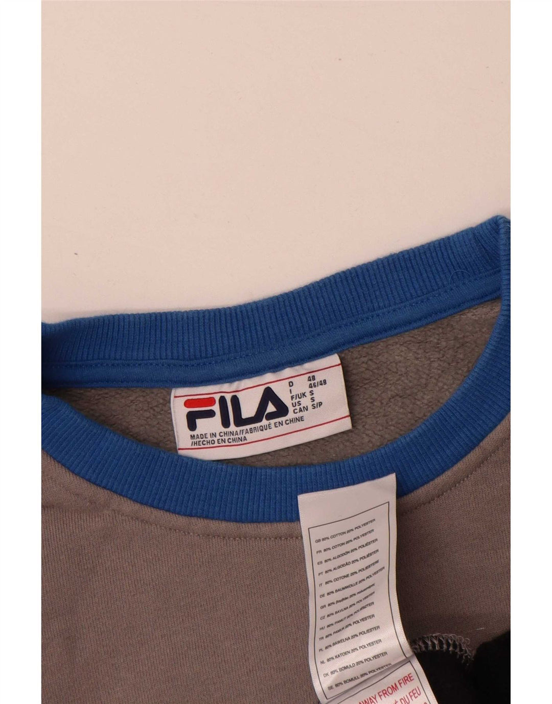 Fila Herren-Sweatshirt mit Grafik, klein, mehrfarbig, Colourblock-Baumwolle