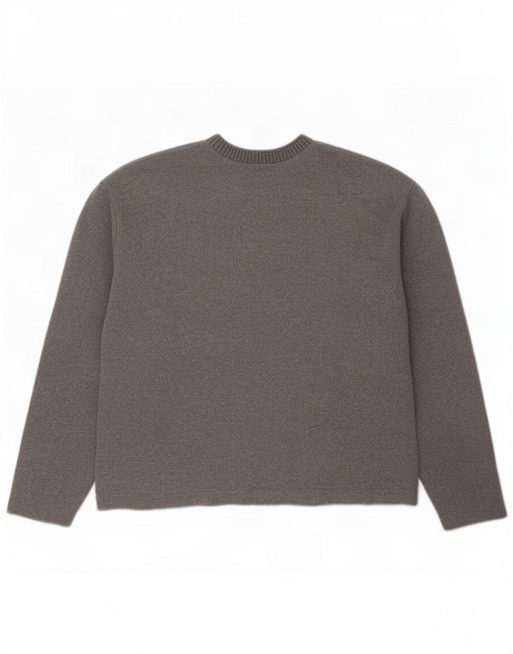 Zara Damen-Pullover mit U-Boot-Ausschnitt, UK 14, Mittelgrau, Polyester