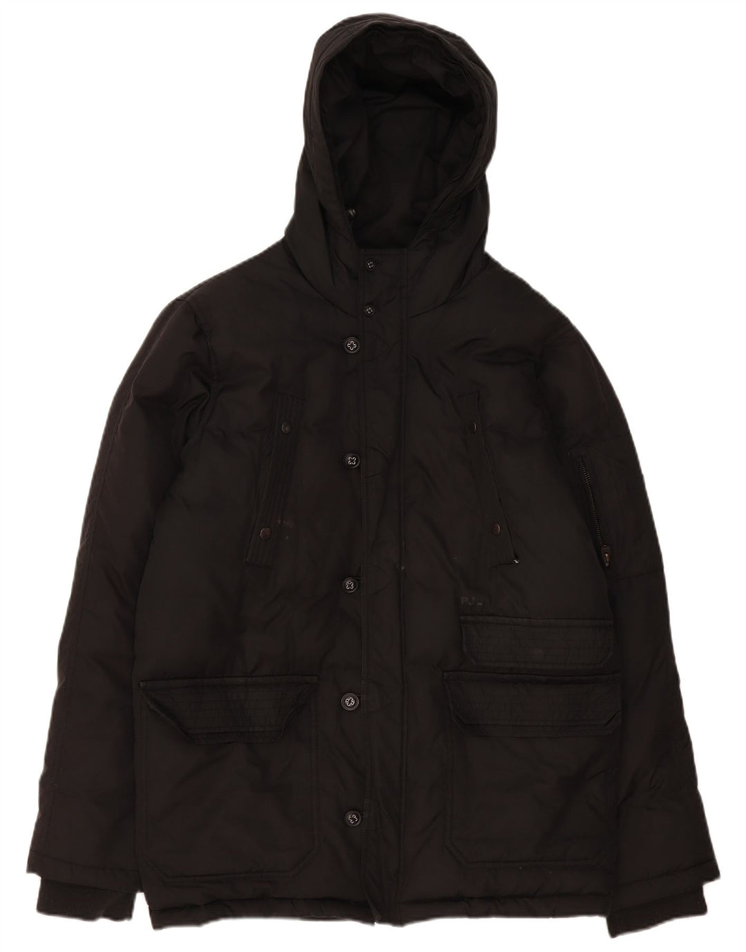 PEPE Jeans Herren-Jacke mit Kapuze, gepolstert, UK 38, Mittelschwarz, Polyester