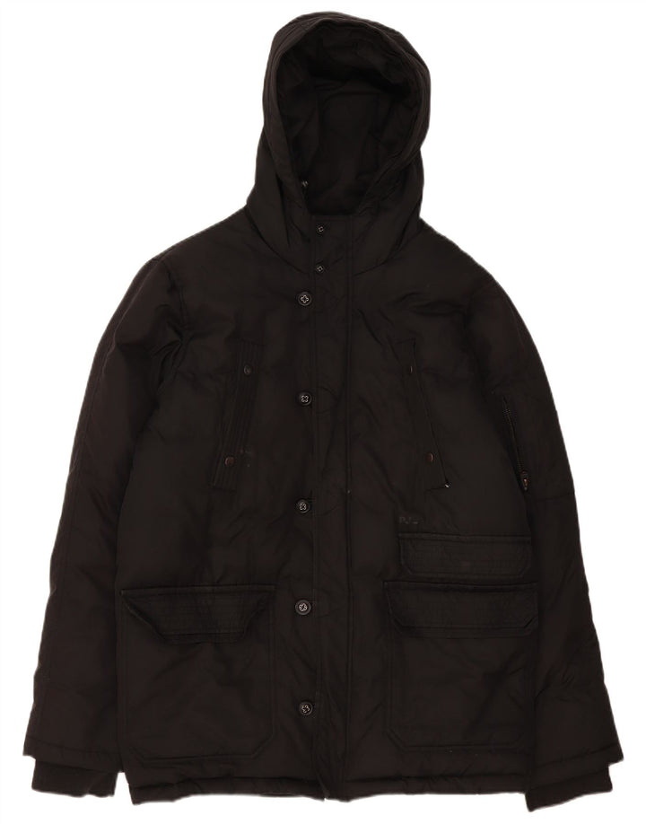 PEPE Jeans Herren-Jacke mit Kapuze, gepolstert, UK 38, Mittelschwarz, Polyester