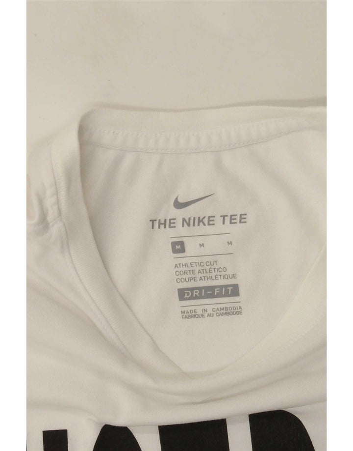 NIKE Herren Dri Fit Graphic T-Shirt Top Mittelweiß