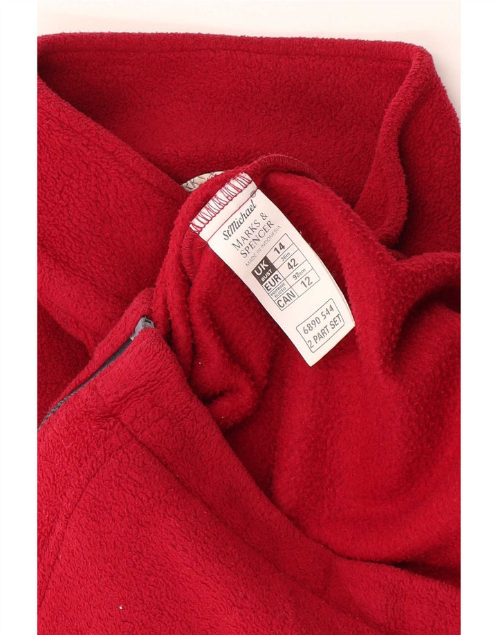 Marks & Spencer Damen-Fleecejacke in Übergröße, UK 14, Größe L, Rot, Polyester