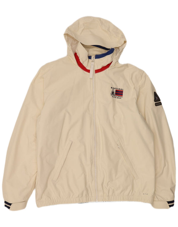Gaastra Herren-Regenjacke mit Kapuze, UK 46 3XL, gebrochenes weißes Nylon