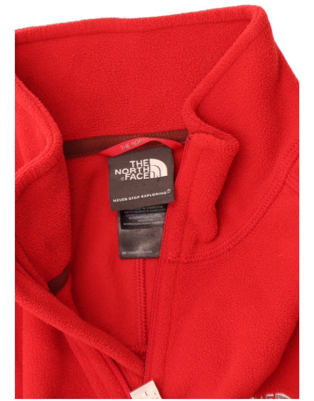The North Face Herren-Fleecepullover mit Reißverschluss am Hals, mittelrotes Polyester