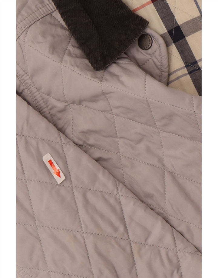 Barbour Damen Steppjacke UK 8 Small Graues Colourblock-Polyester