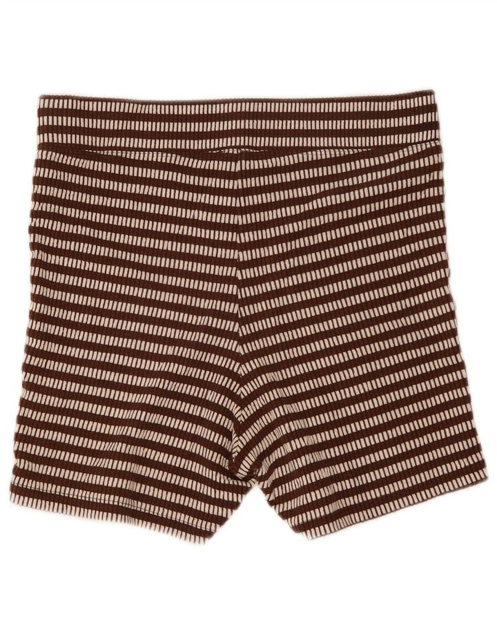 Topshop Damen Sportshorts UK 14 Mittelbraun gestreift