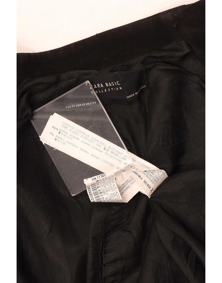 Zara Womens Open Blazer Jacke UK 6 XS Schwarz Polyester