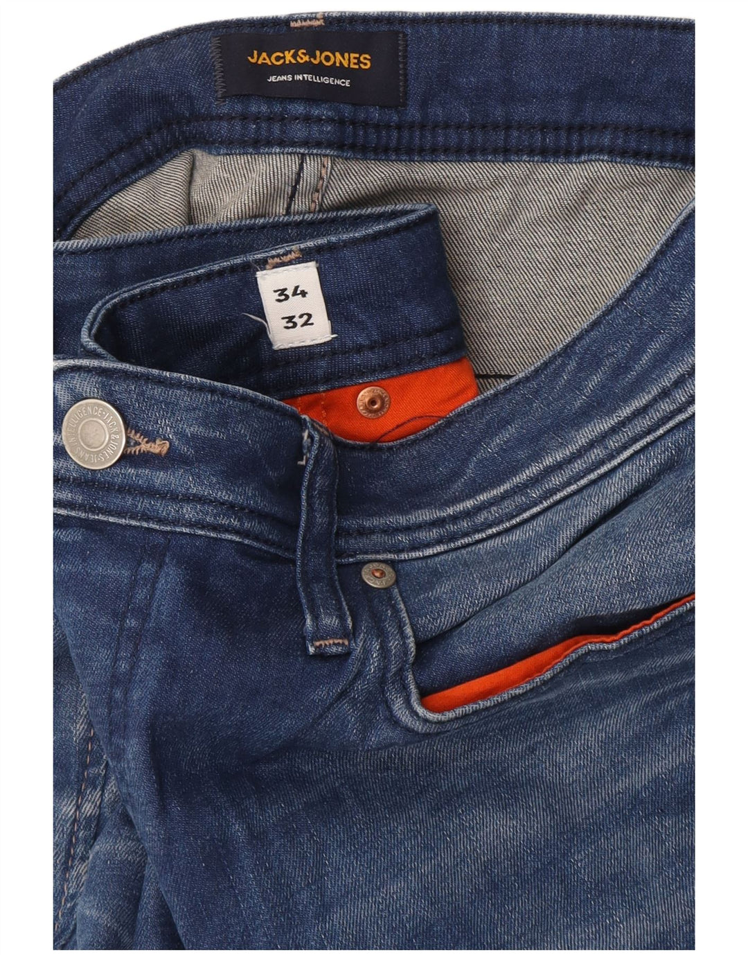 Jack & Jones Herren Tim Slim Straight Jeans W34 L32 Blau