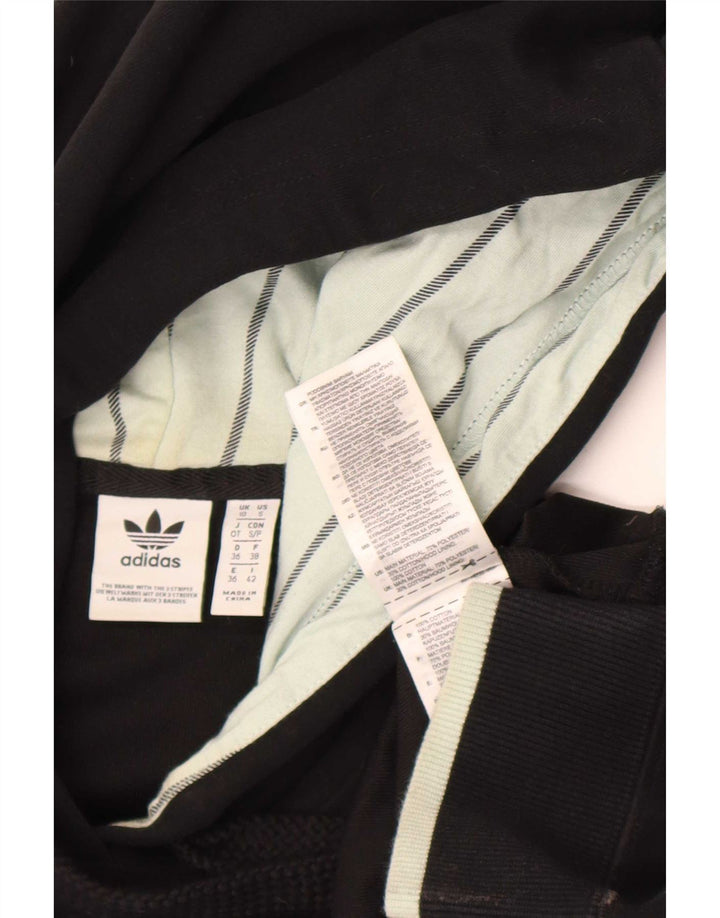 Adidas Damen Crop Oversized Hoodie Pullover UK 10 Small Schwarz Polyester