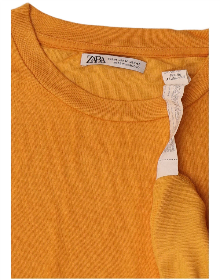 Zara Herren T-Shirt Top Mittelgelbe Viskose