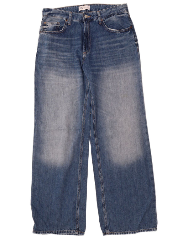 ZARA Womens Wide Leg Jeans EU 38 Small W28 L32 Blue Cotton