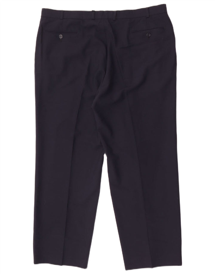 Marks & Spencer Herren-Anzughose, konisch zulaufend, W40, L29, Marineblau, Polyester